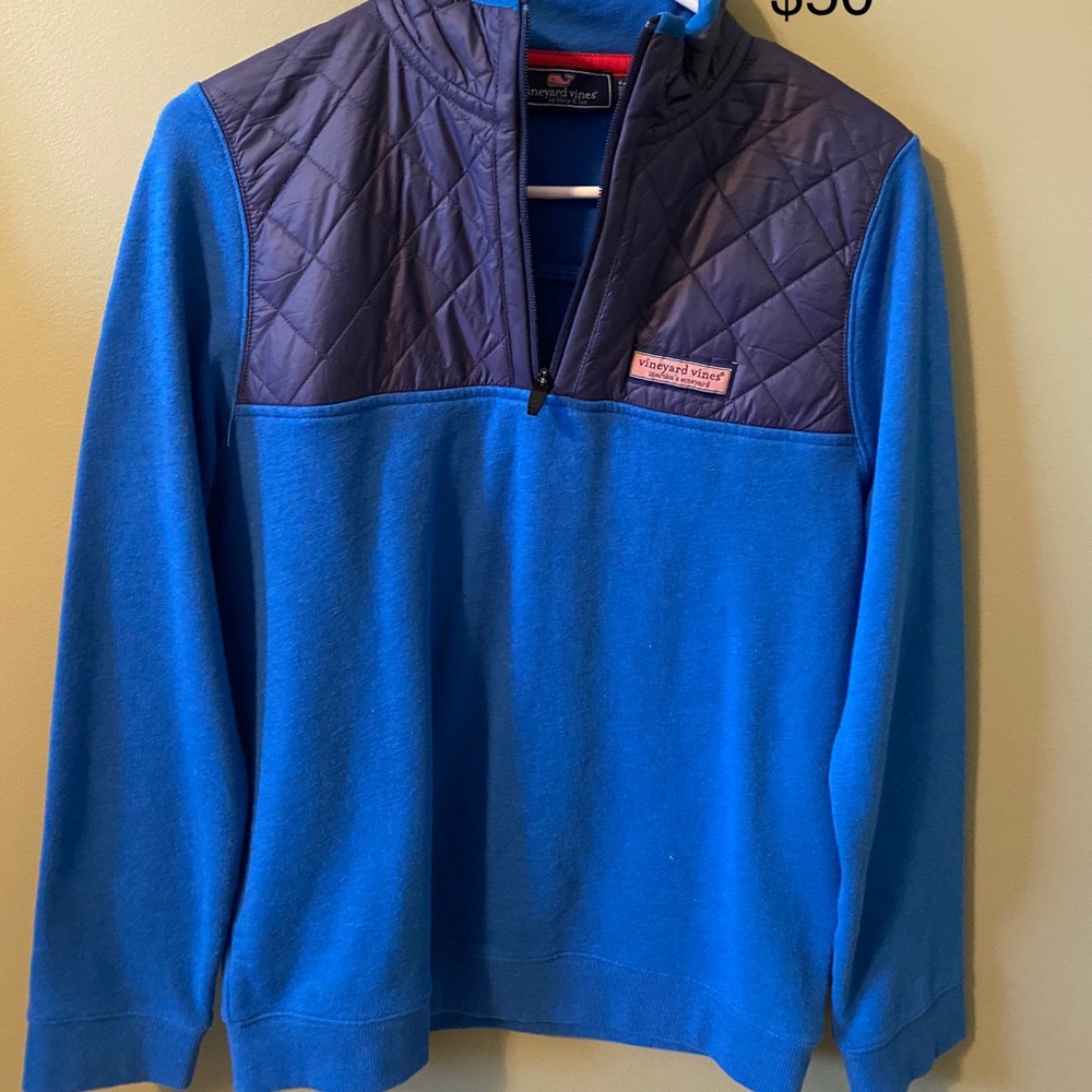 Vineyard Vines youth Large Royal Blue 1/4 zip Shep Shirt